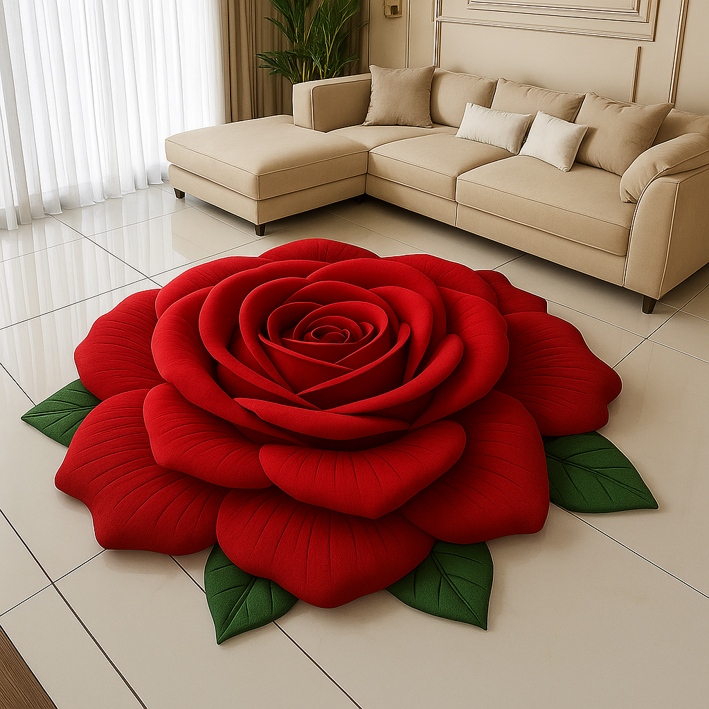 Luxury 3D Rose Flower Shape Floor Mat –Buy 1 Get 1 Free ✨❤️🌸