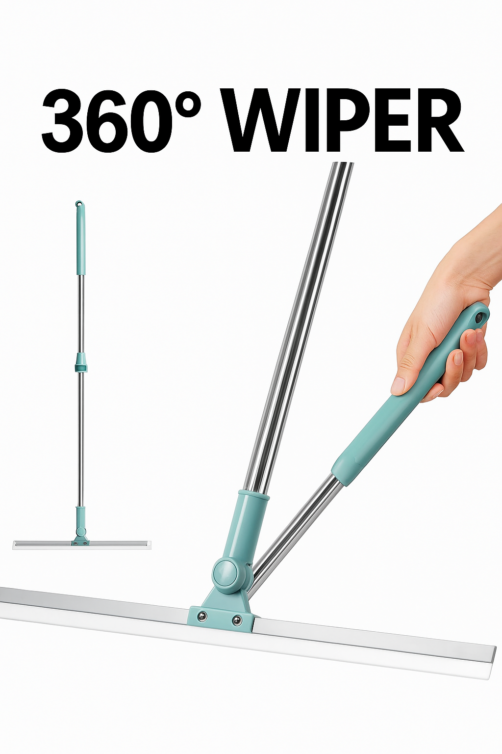 "Heavy Duty Silicone Floor Wiper with Extendable Handle" ✅